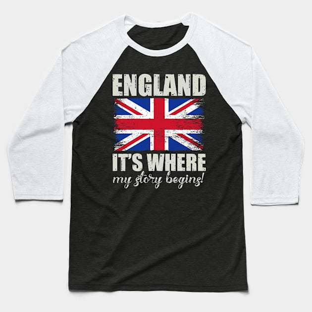 Proud England patriotic cool gift Baseball T-Shirt by Albatross